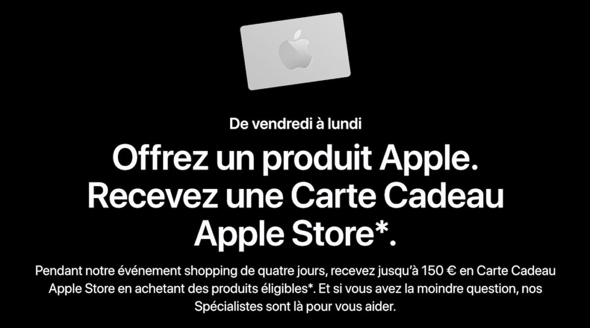 Apple Carte Cadeau Black Friday 2020