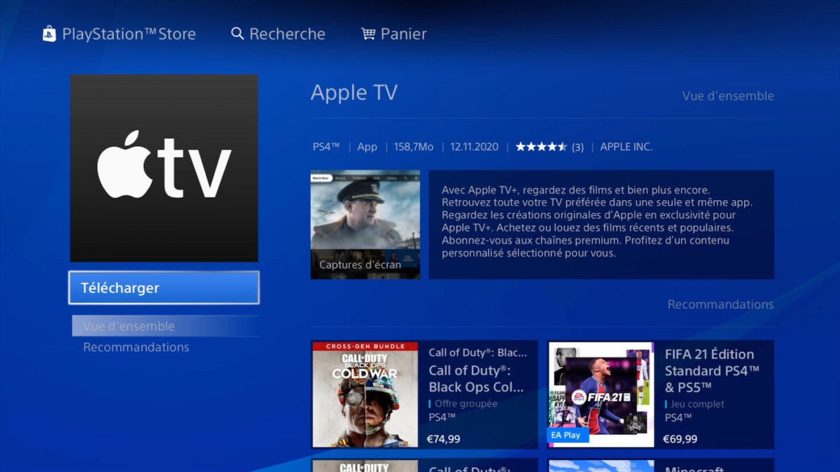 Application Apple TV PS4 PS5 PlayStation Store