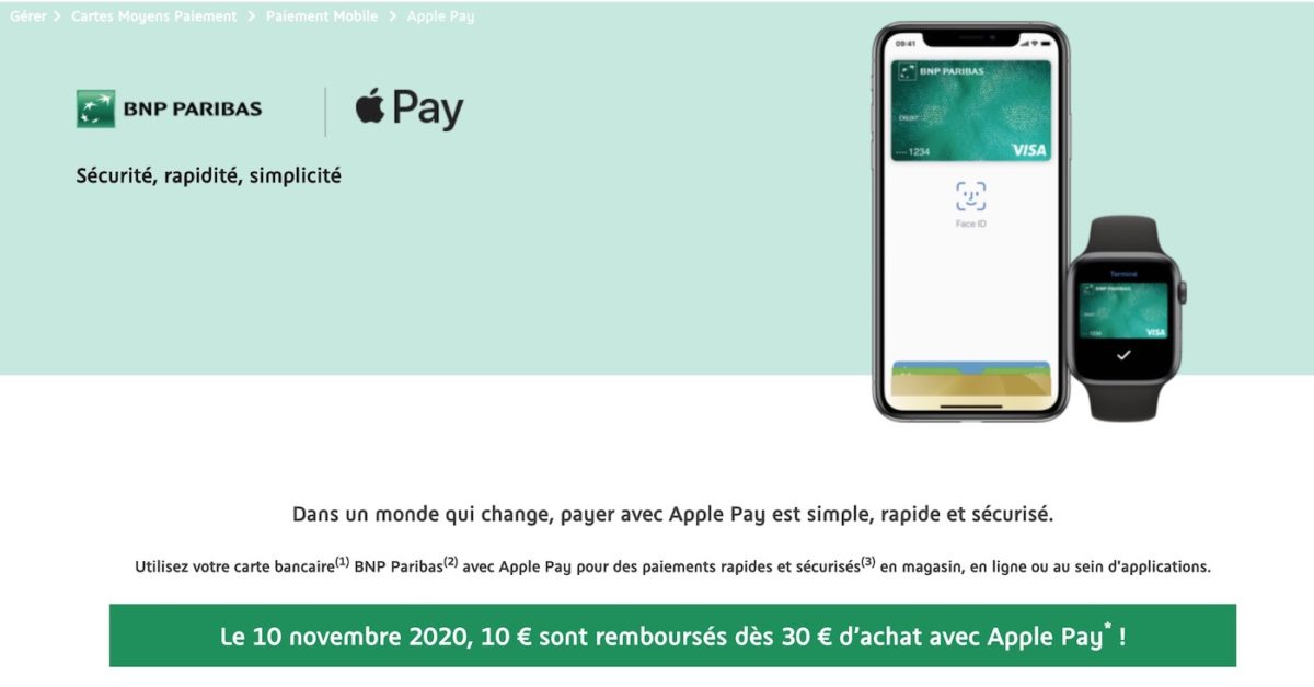 BNP Paribas Promo Apple Pay