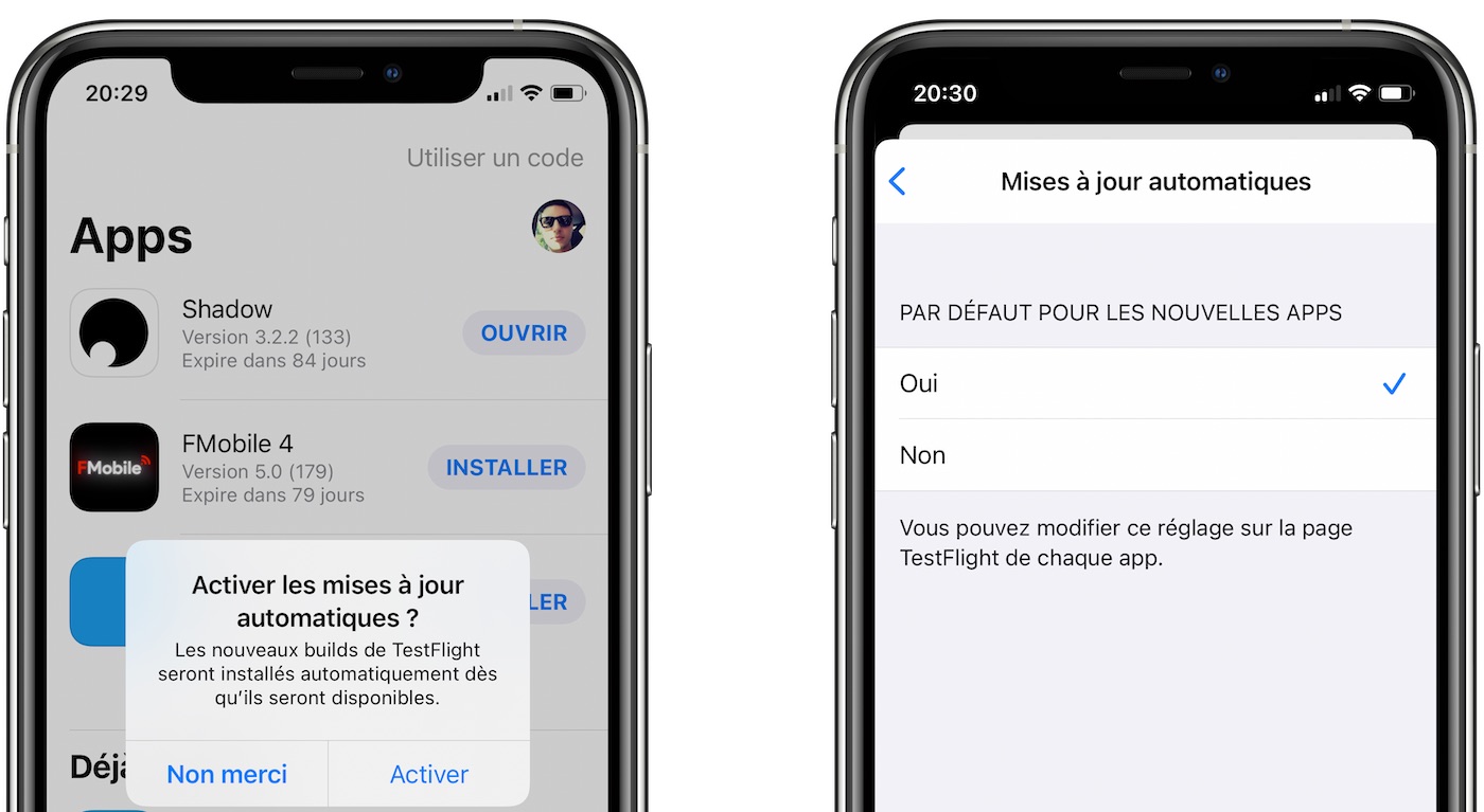 TestFlight Mises A Jour Automatiques