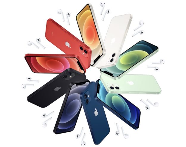 iPhone 12 Coloris et AirPods