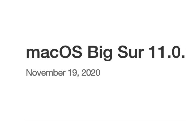 macOS Big Sur 11.0.1 Build 20B50