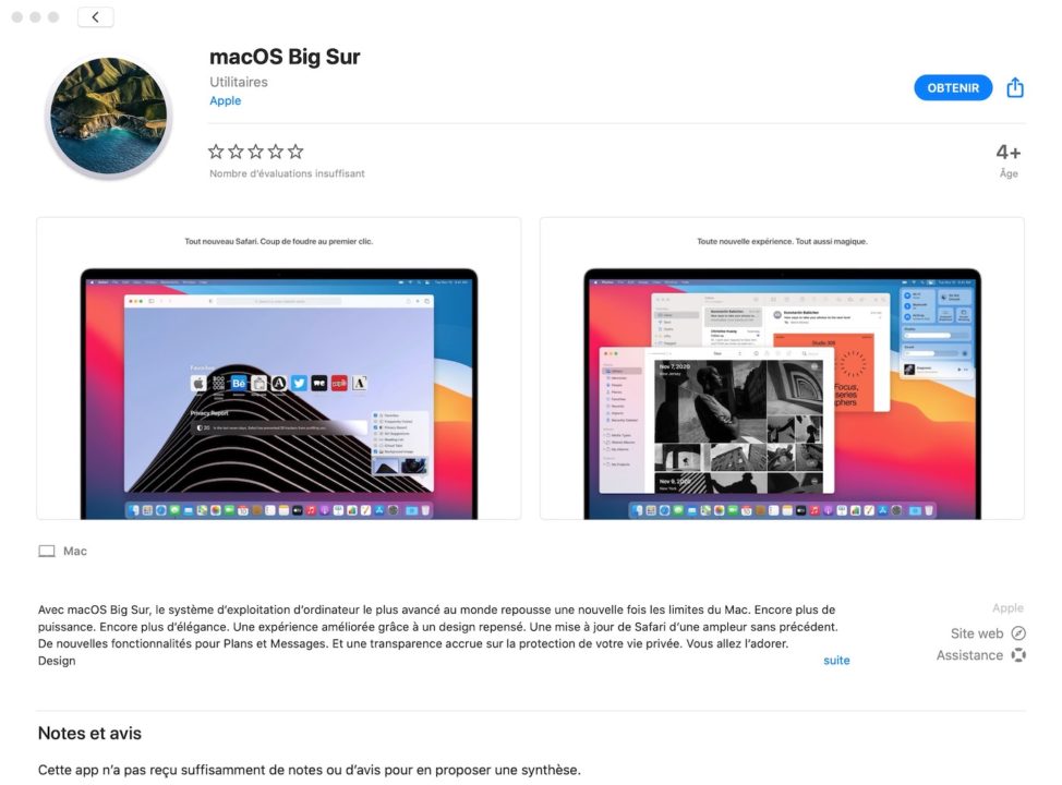 macOS Big Sur Disponible Mac App Store