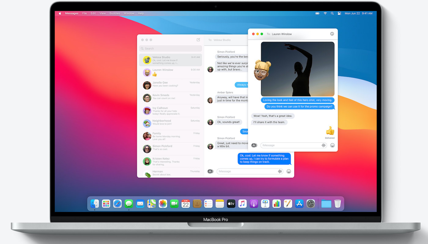 macOS Big Sur Nouvelle Application Messages