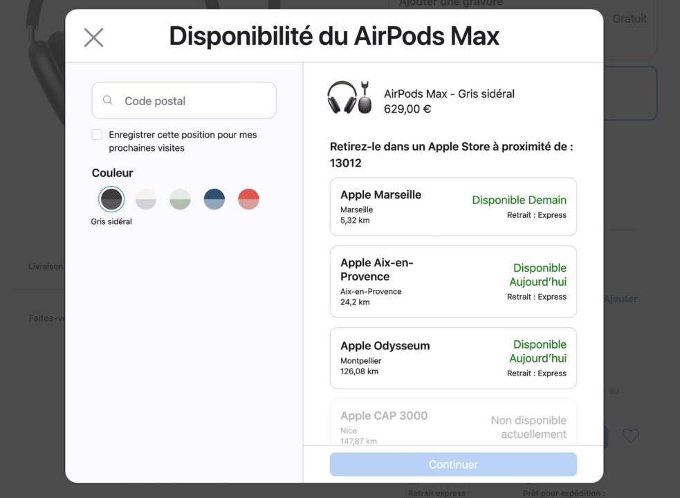 AirPods Max Retrait Apple Store