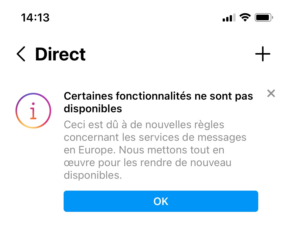 Instagram Fonctions Desactivees Europe