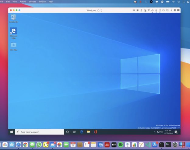 Parallels Desktop 16 Mac M1 Windows ARM
