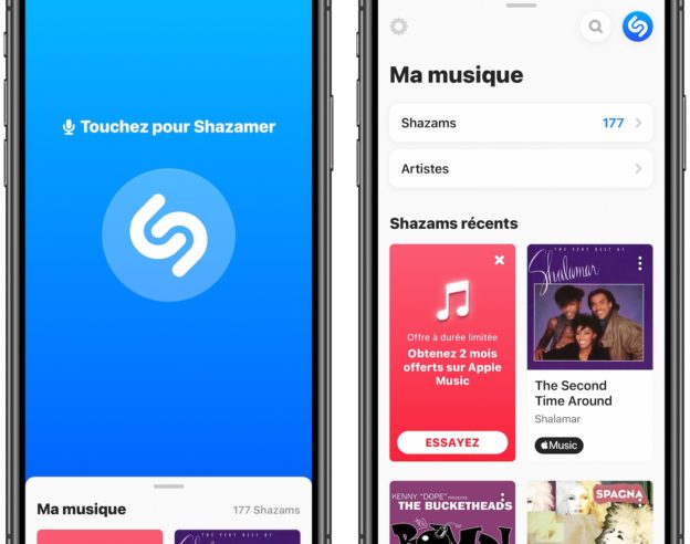 Shazam Application iPhone Nouvelle Interface