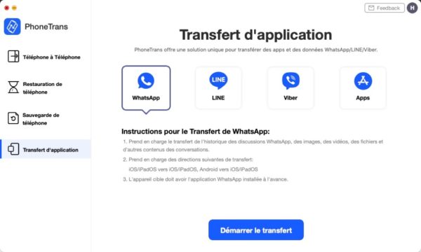 phonetrans transfert applications