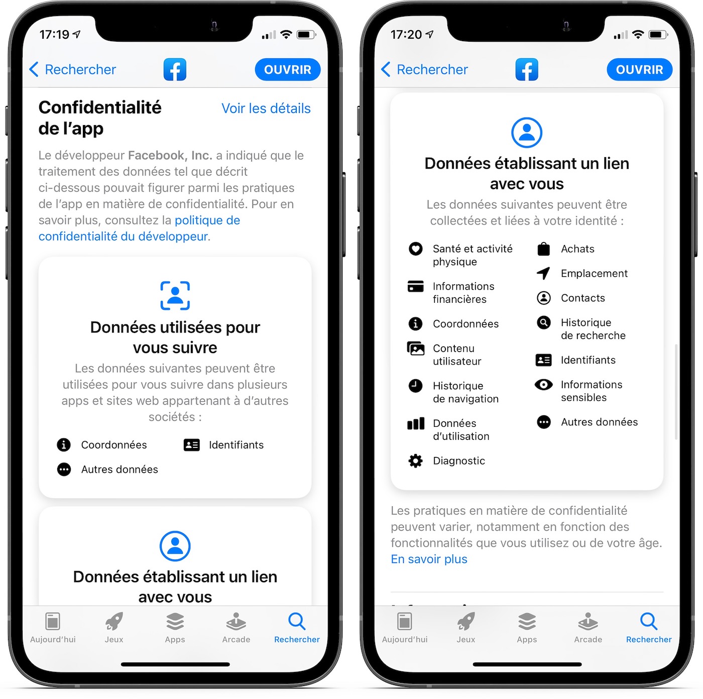 App Store Labels Vie Privee Confidentialite
