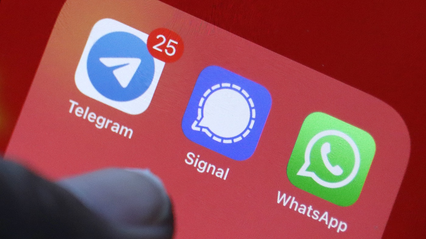 Telegram vs Signal vs WhatsApp Icones