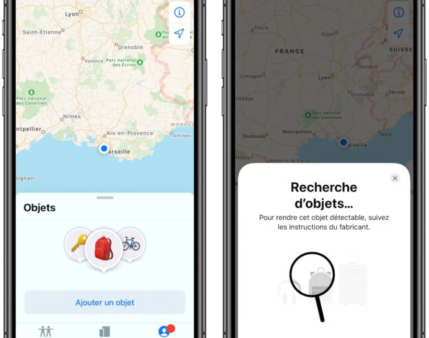 iOS 14.3 Localiser Recherche Objets
