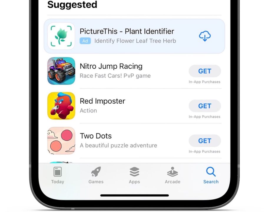 App Store Apple teste une pub supplémentaire et des mots-clés