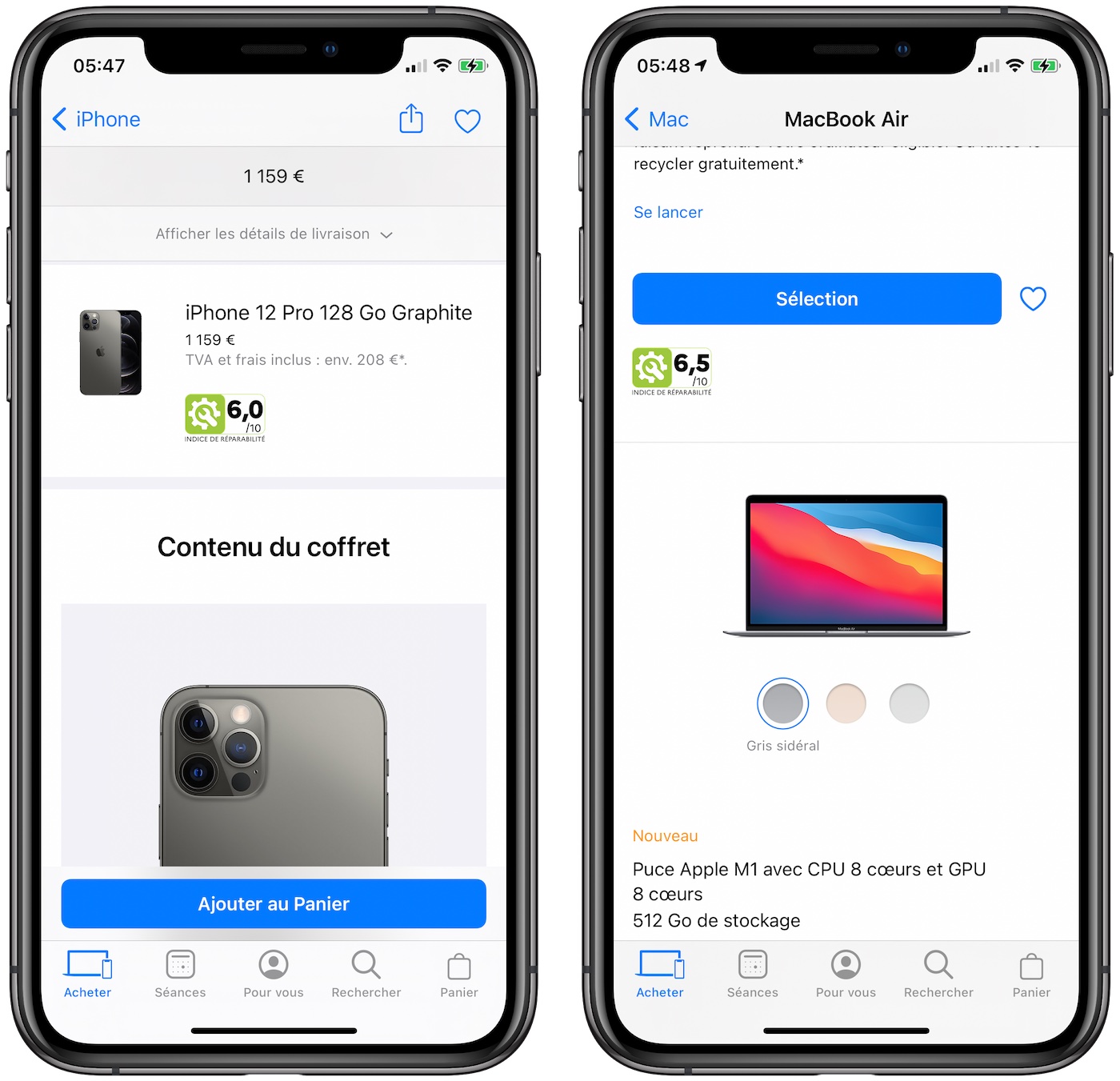 Apple Indice de reparabilite