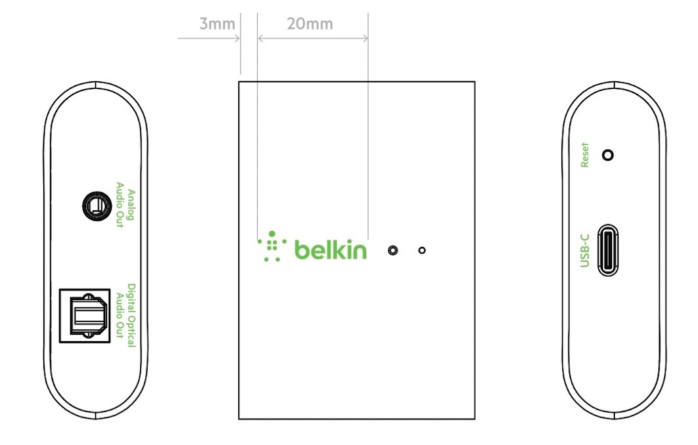 Belkin - Adaptateur Airplay2 / jack ou optique