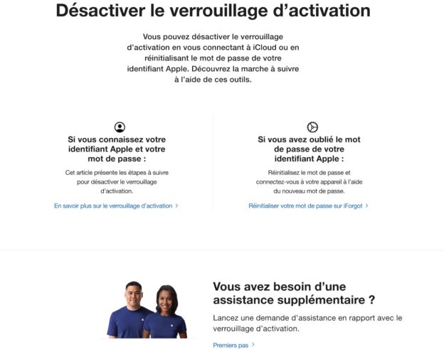 Desactiver Verrouillage Activation Apple