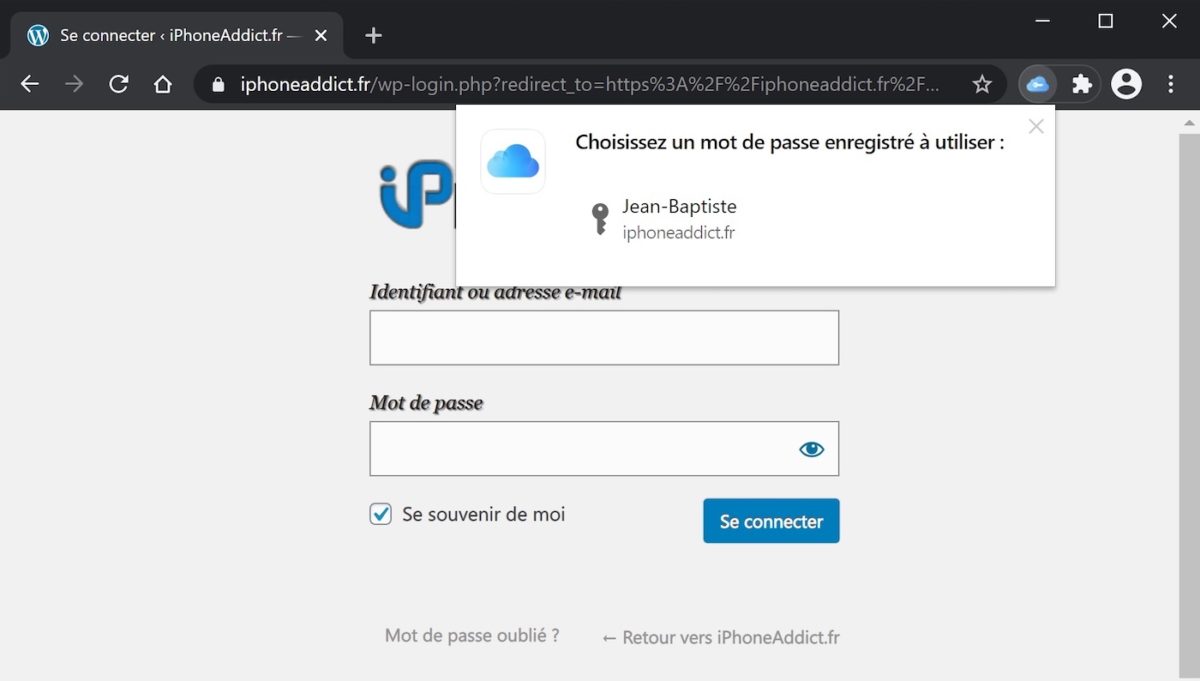 L'extension Mots de passe iCloud pour Chrome est disponible sur Windows