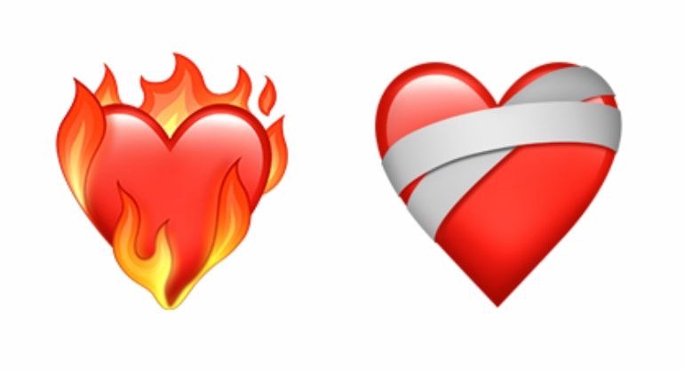 Nouveaux Emojis iOS 14.5 Beta 2 Coeurs