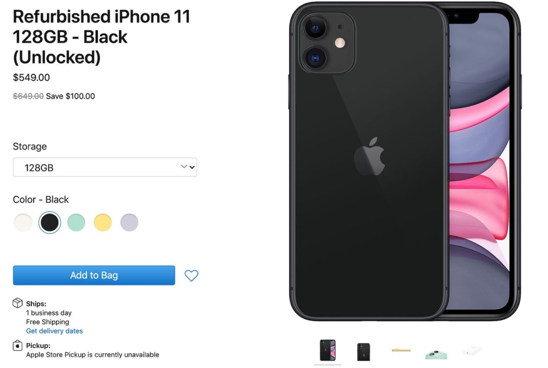 Apple vend des iPhone 11/11 Pro/11 Pro Max reconditionnés