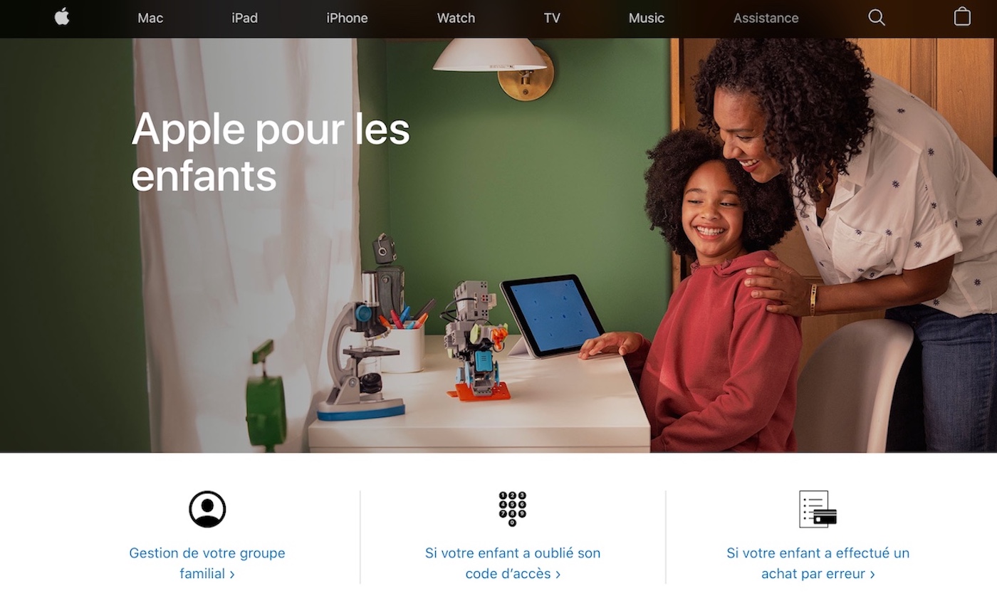 Apple pour les enfants Recadre