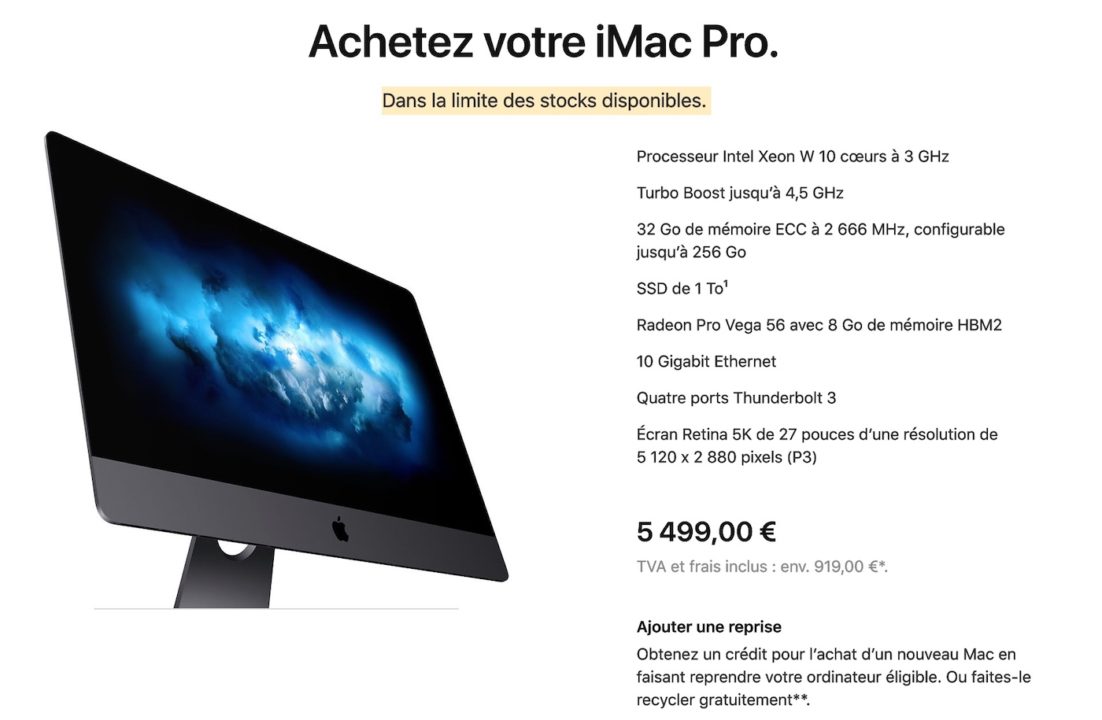 iMac Pro Limite Stocks Disponibles
