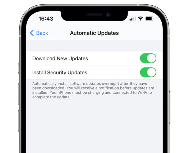 iOS 14.5 Reglage Cache Mise A Jour de Securite