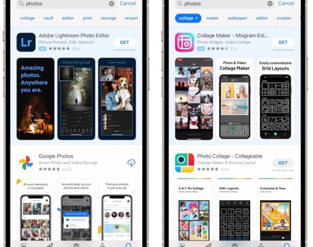 App Store Filtres Recherche