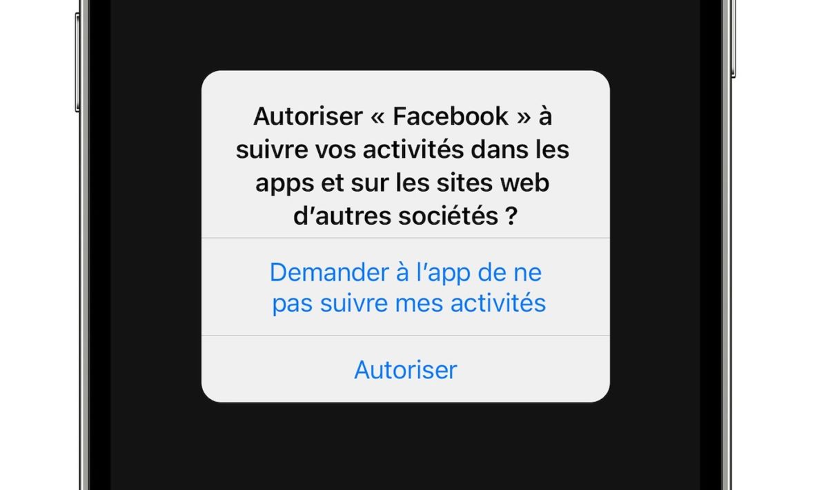 iOS 14 Pop-Up Anti-Pistage Publicitaire Francais