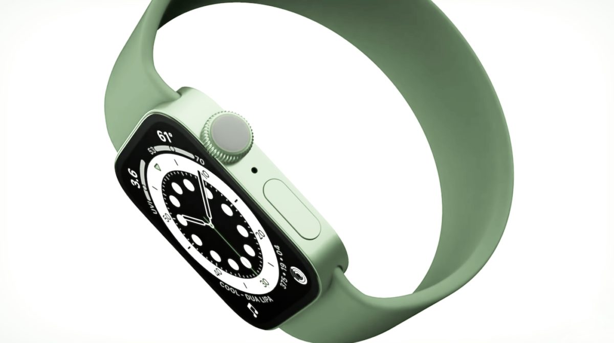 Concept Apple Watch Verte Bords Plats