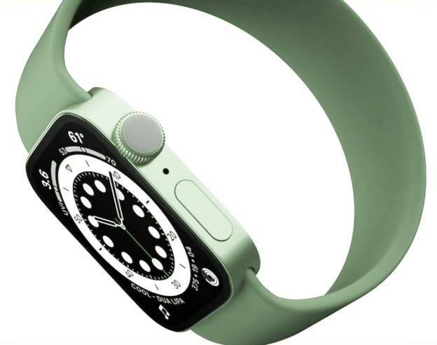 Concept Apple Watch Verte Bords Plats