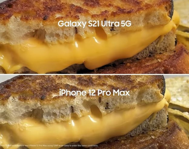 Photo Galaxy S21 Ultra vs iPhone 12 Pro Max Pub Samsung