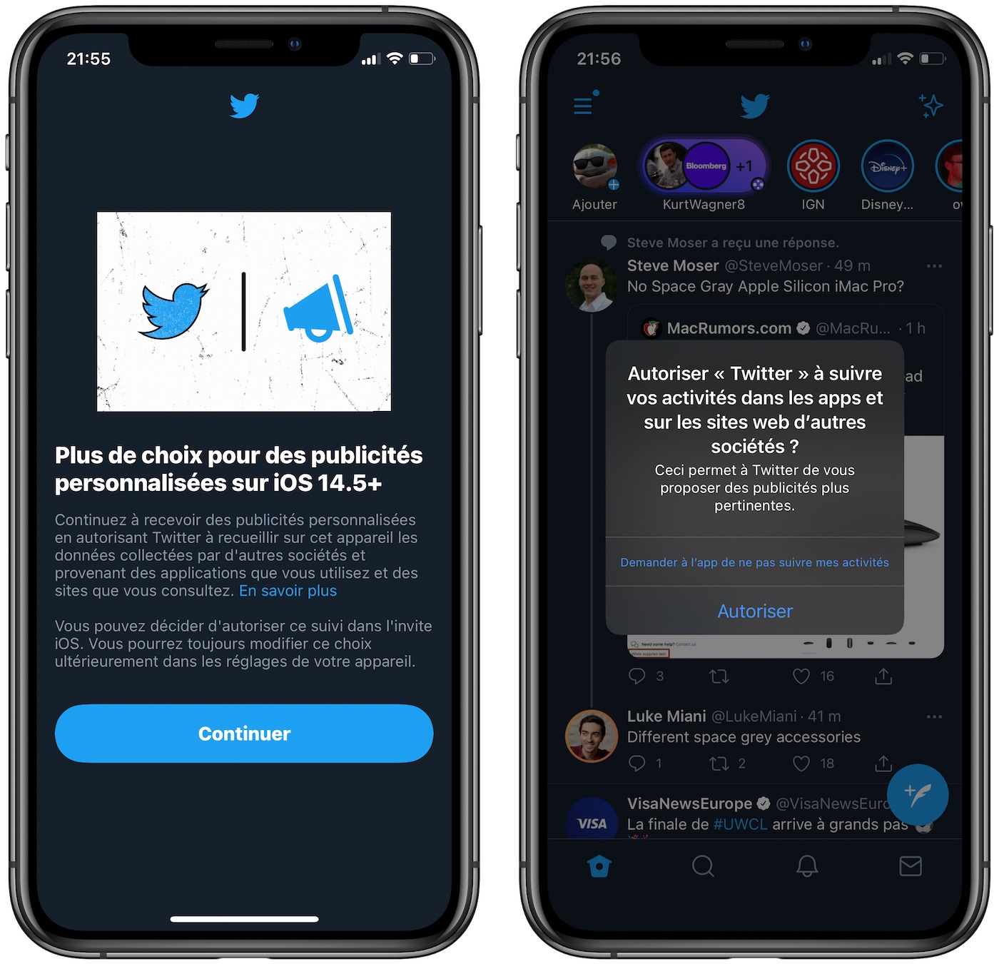 Twitter Pop-Up Suivi Publicitaire iOS 14.5
