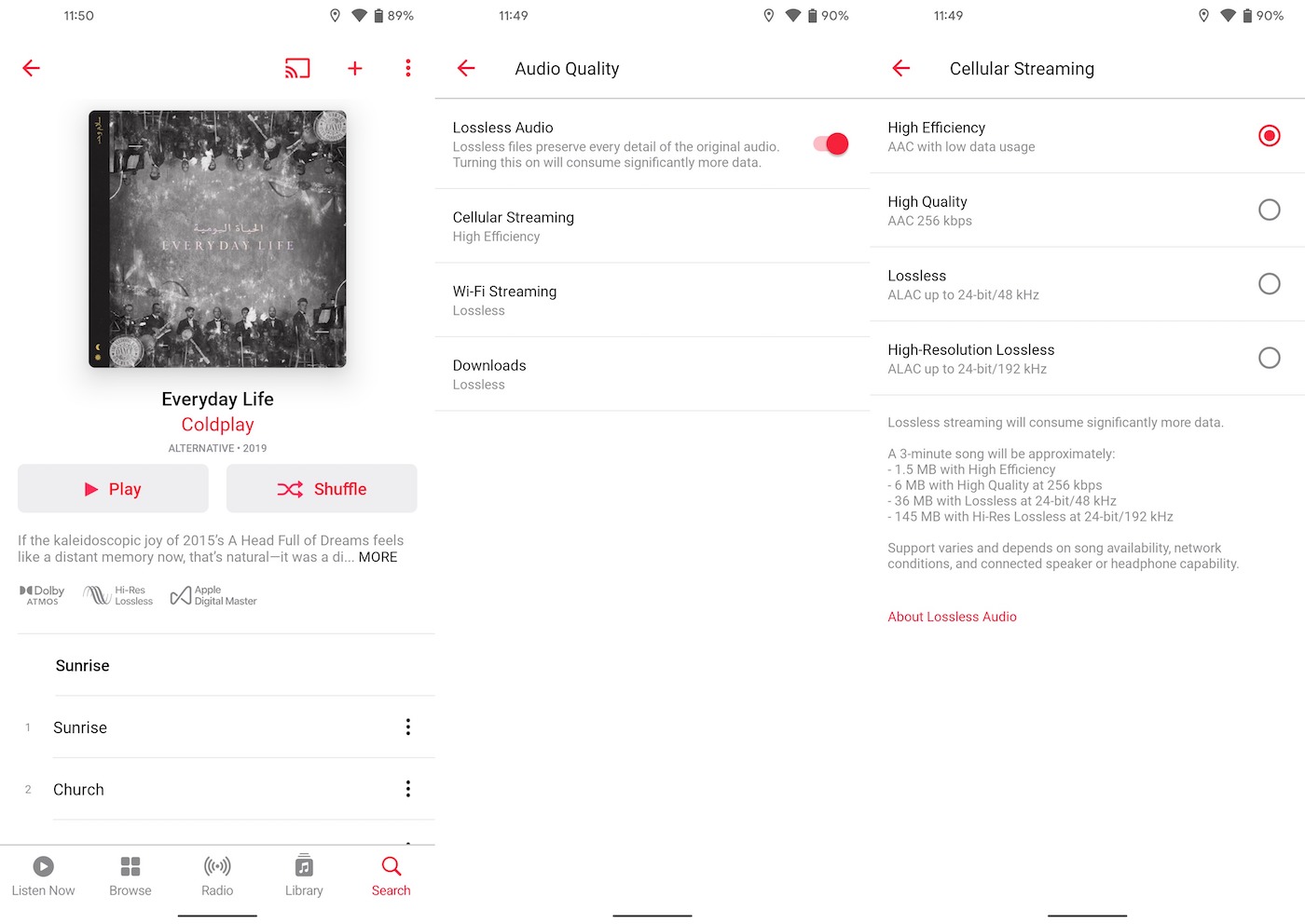Apple Music Android Lossless