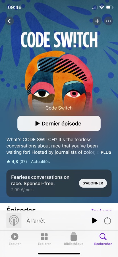 Apple Podcasts Abonnements Exemple