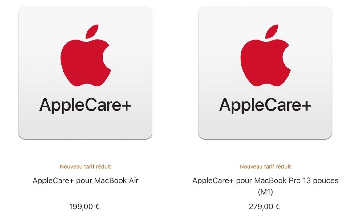 AppleCare Baisse Prix MacBook Air Pro