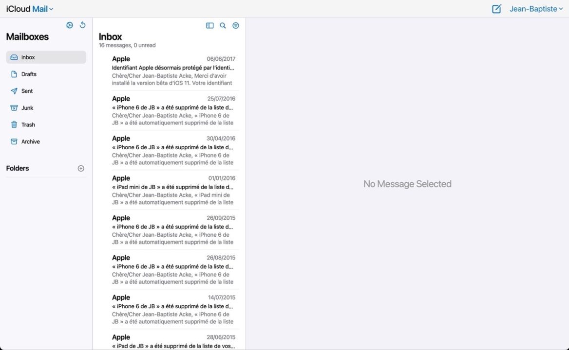 Nouvelle Interface iCloud Mail Web