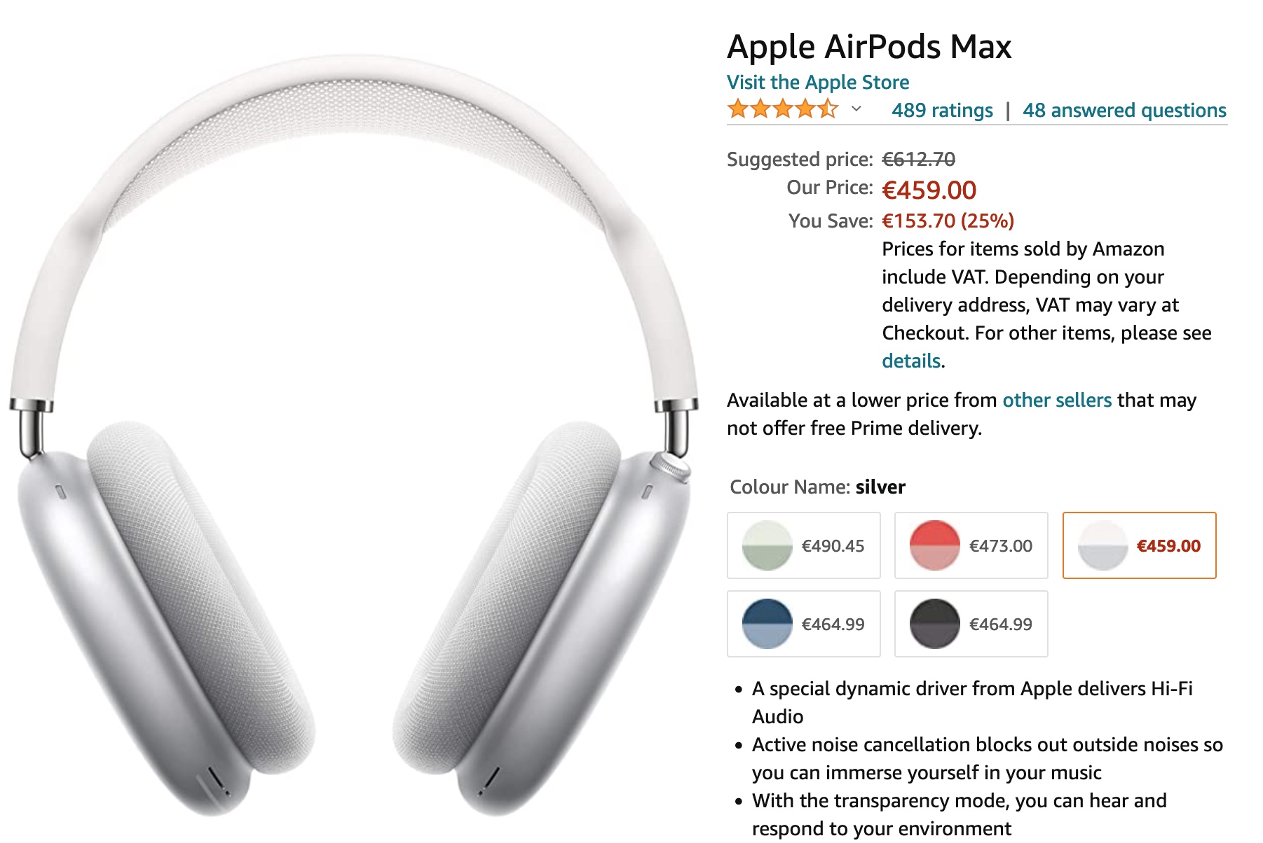 [Promo] Airpods Max à 459€ au lieu de 629€ (vendu et expédié par
