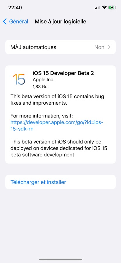 iOS 15 Beta 2 Disponible