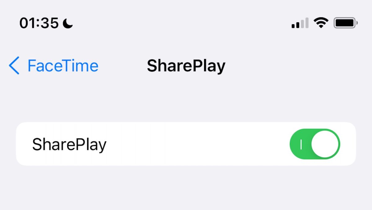 iOS 15 Beta 2 Option SharePlay