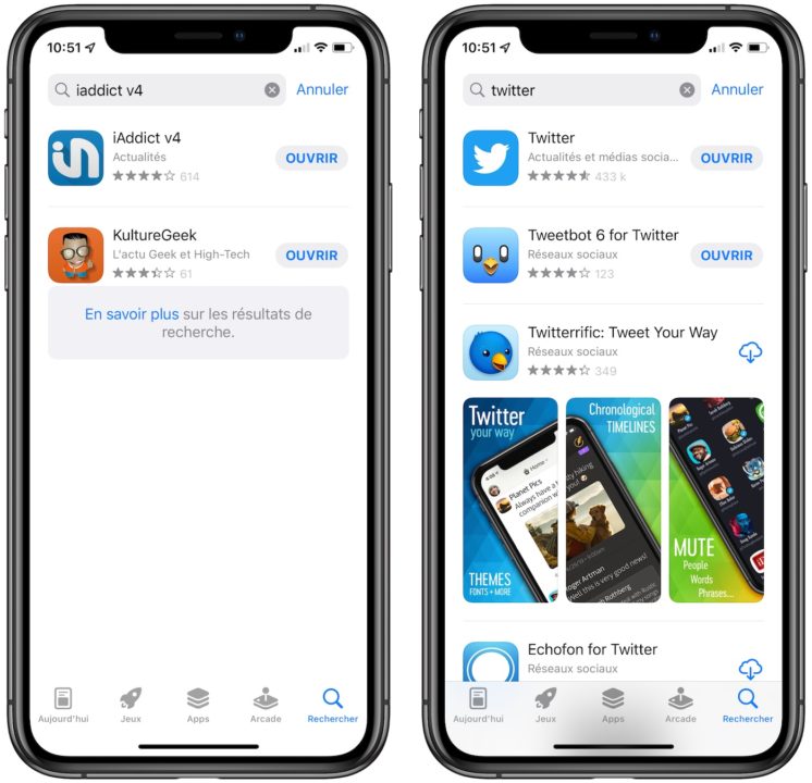 iOS 15 Resultats Recherche App Store Captures Ecran Cachees