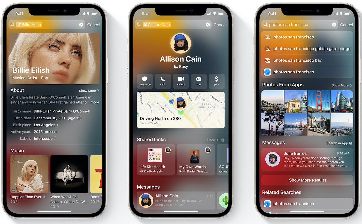 iOS 15 Spotlight Contenus Web