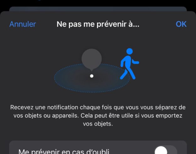 iOS 15 notif eloignement