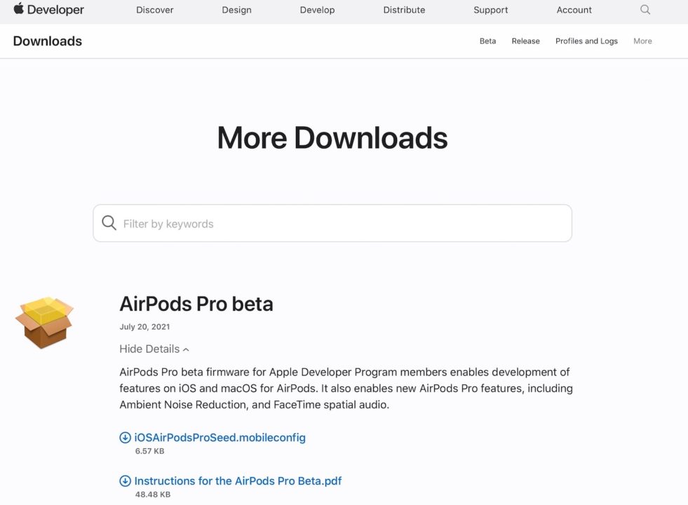 AirPods Pro Beta Firmware