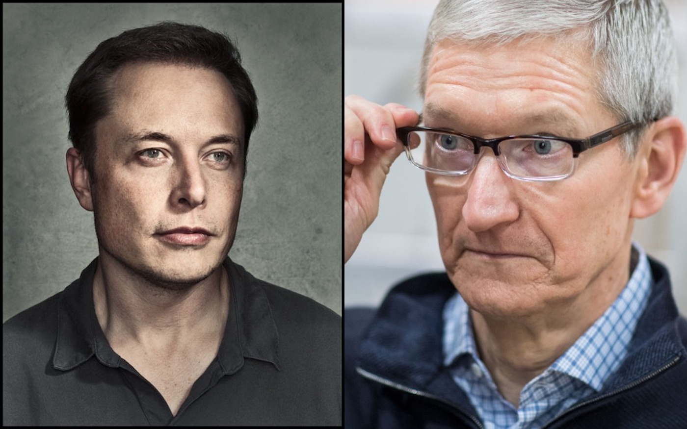 Elon Musk et Tim Cook