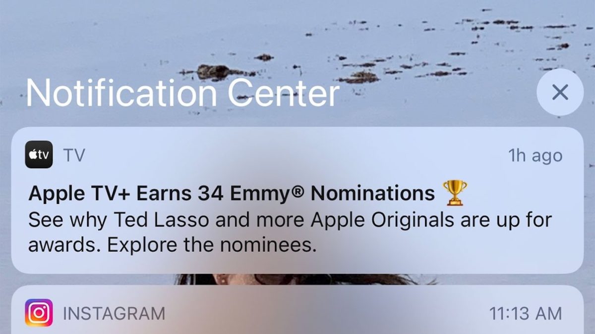 Notification Publicitaire Apple TV Plus Emmy Awards