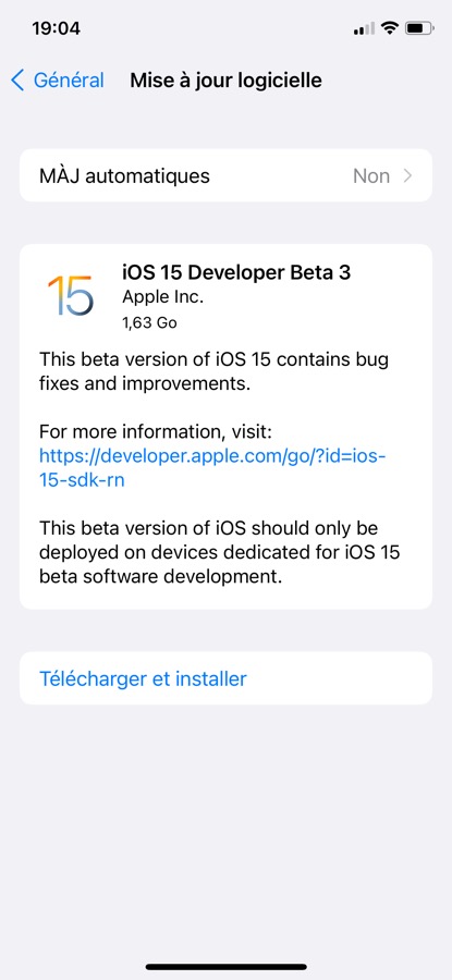 iOS 15 Beta 3 Disponible