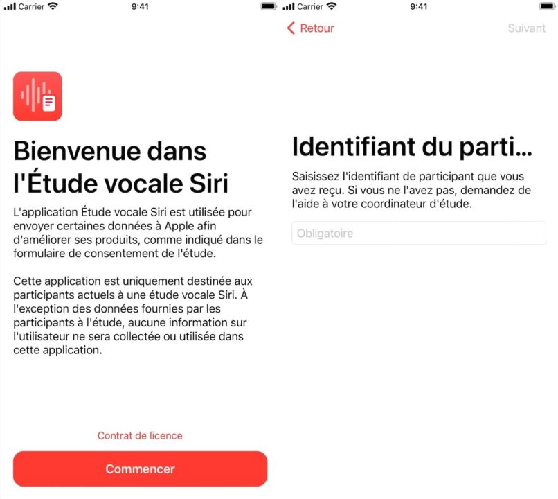Etude Vocale Siri Application iPhone
