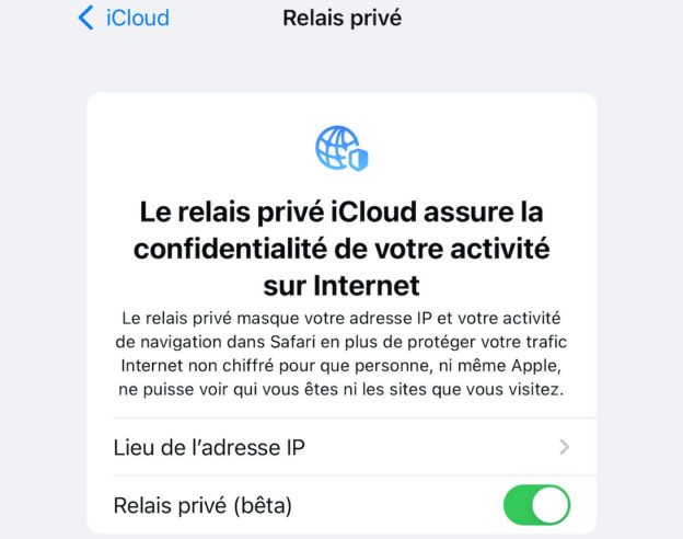 Relai Prive iCloud Beta