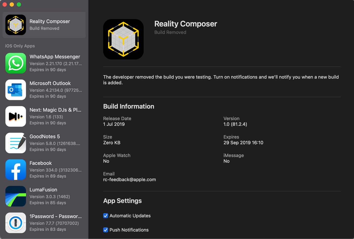 TestFlight Application Mac Beta