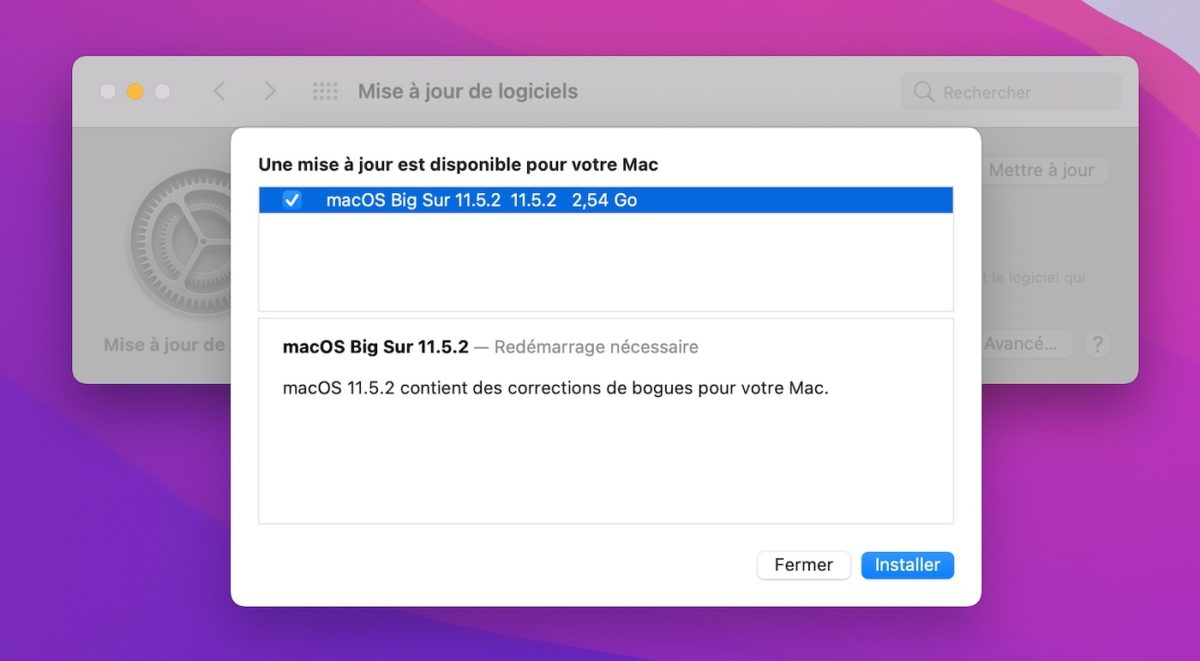 macOS 11.5.2 Disponible